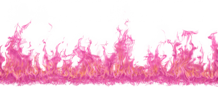 Seamless Fire Flames Border PNG – Realistic Horizontal Flame Line - Powered by Adobe