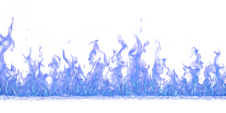 Seamless Fire Flames Border PNG – Realistic Horizontal Flame Line
