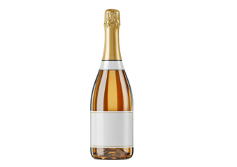 Gold Champagne bottle with blank label