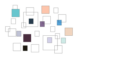 Abstract random boxes square seamless background.Vector abstract colorful square background with shadow pattern with squares. Design element, festive unusual background.