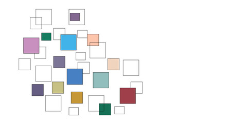 Abstract random boxes square seamless background.Vector abstract colorful square background with shadow pattern with squares. Design element, festive unusual background.