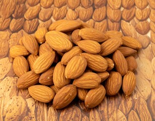Fototapeta premium Pile of almonds on a patterned surface