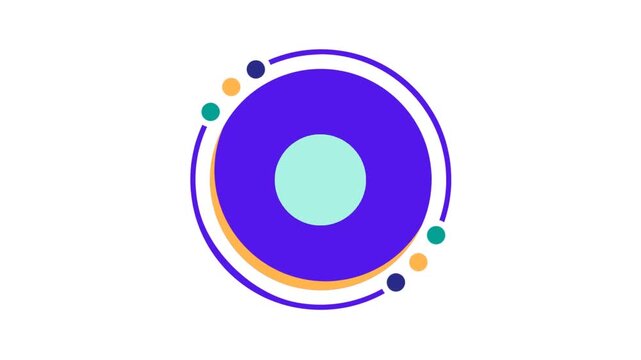 Glossy spheres and colorful splashes form a digital media icon for compact audio disc vector technology