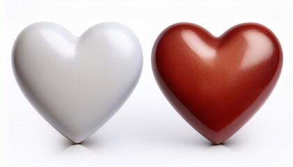 white heart isolated on white background cutout