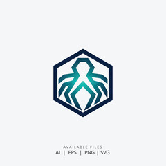 Abstract Hexagon Logo Vector, Minimalist Futuristic Hexagonal Icon, Digital Network and Connection Logo Template