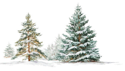 Obraz premium Snowy winter forest scene