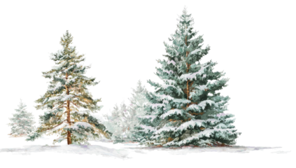 Snowy winter forest scene