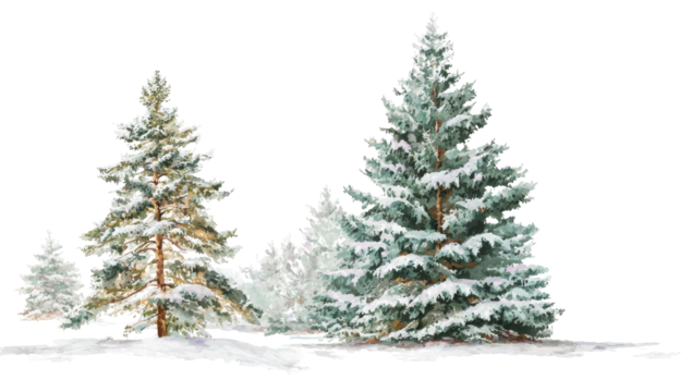 Snowy winter forest scene