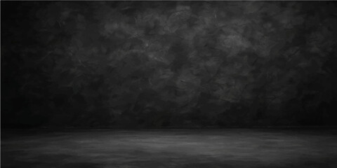 Grunge textured dark gray concrete wall background with a vintage frame design