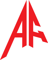 AF letter logo design on White background. AF creative initials letter logo concept. AF letter design.	

