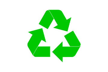 Green recycling symbol isolated on transparent background