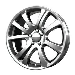 Obraz premium Modern alloy wheel showcasing sleek design and polished finish for automotive enthusiasts and vehicle upgrades