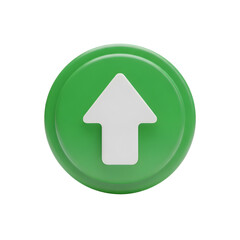 Create a Green Up Arrow Icon with Transparent Background in 3D
