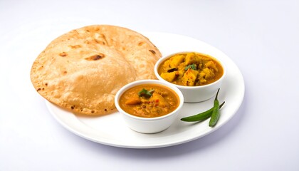 Indian flatbread and curry