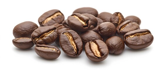 Naklejka premium Roasted Coffee Beans Close Up Photography Pile