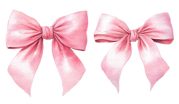 Two delicate, pink bows