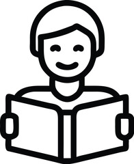 Fototapeta premium Vector art of person reading a book