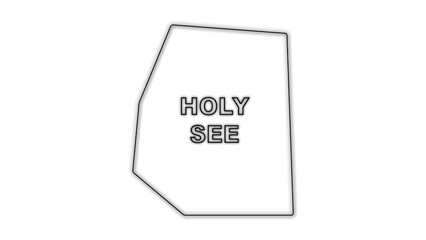 Black and White Holy See Map Outline Minimalist Monochrome Illustration