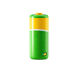 Green and yellow battery illustration