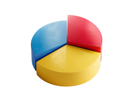 3D pie chart with vibrant colors - Powered by Adobe