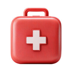 Obraz premium Red medical kit icon
