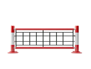 Red and white safety fence