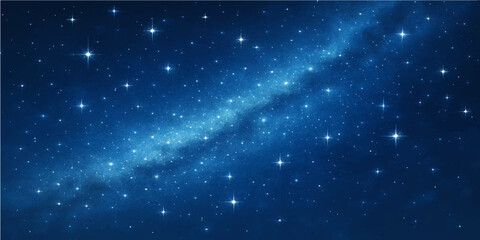 An abstract blue starry sky with cosmic light particles © PIXEL RISE