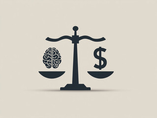 A symbolic balance scale showing mental health vs. financial stress—perfect for articles on Gen Z’s mental wellness in economic contexts.