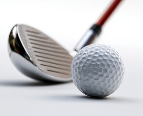 Golf club poised over ball