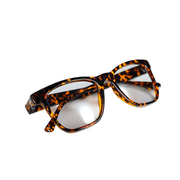 Chic tortoise shell eyeglasses with clear lenses, offering a sophisticated accessory for modern style and vision correction.
