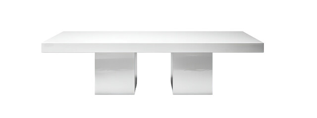Simple white rectangular platform with two supports