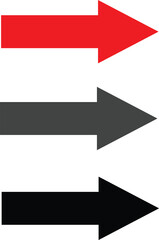 set of right arrows in red and black