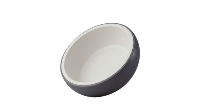 "Elegant White Ceramic Bowl with Smooth Curves on Transparent Background (PNG) - Perfect for Product Mockups, Web Design and Branding"
