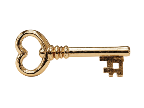 Golden key, isolated on black - Powered by Adobe