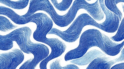 Abstract background of swirling, textured, blue lines on white