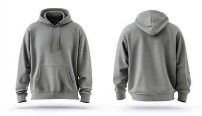 Gray hoodie, front and back views (1)