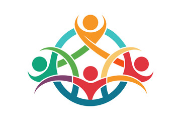 Vibrant team of diverse people celebrating unity and success, forming a powerful circle of connection and shared achievement, inspiring collaboration and community spirit.