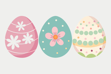 Joyful Easter eggs adorned with cheerful floral and polka dot patterns create a festive springtime scene perfect for holiday celebrations and seasonal decor projects