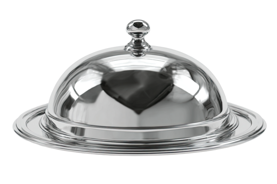 Polished silver serving cloche