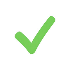 Minimalistic light green checkmark symbol on white backdrop Perfect for business and design concepts, isolated