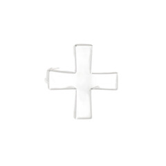 Obraz premium Minimalist white paper with a delicate debossed cross exuding simplicity and elegance Perfect for spiritual themes or stationery designs, isolated