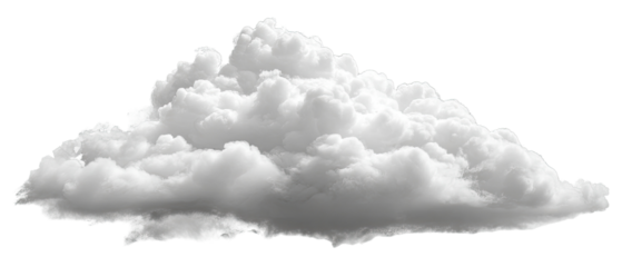 Fluffy white cumulus cloud against black background