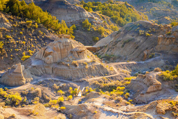 Scenic Sunset from Cap Rock Trail, Makoshika State Park