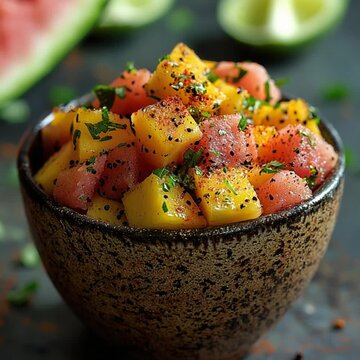 fruta con chamoy fruit mexican dessert orbit video