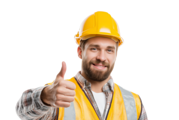 Smiling Construction Worker Giving Thumbs Up