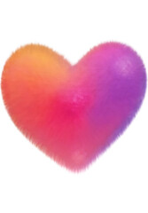 colorful heart shape made of fur love cute.