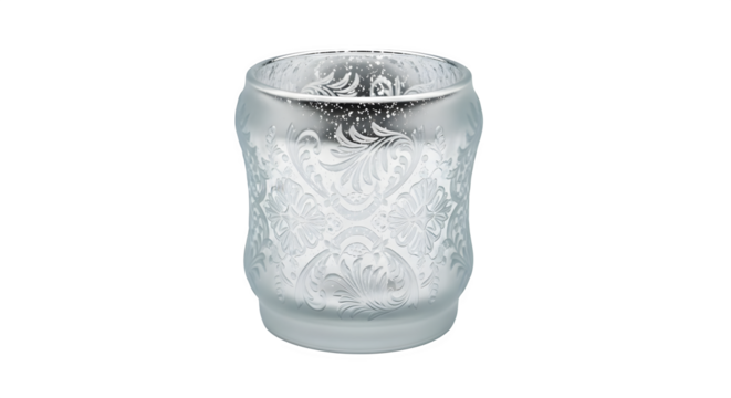 Silver candle holder isolated on transparent background
