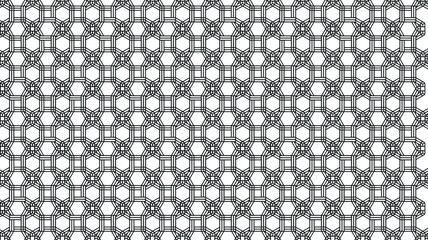 Fototapeta premium Seamless Christmas background with black and white star outlines, decorative abstract festive pattern for elegant winter holiday design