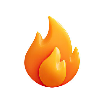 3D cartoon fire icon
