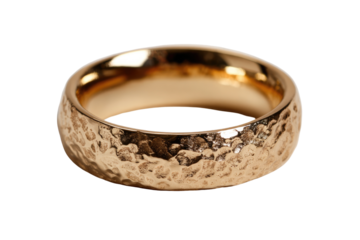 Close-up of a hammered gold ring (1)